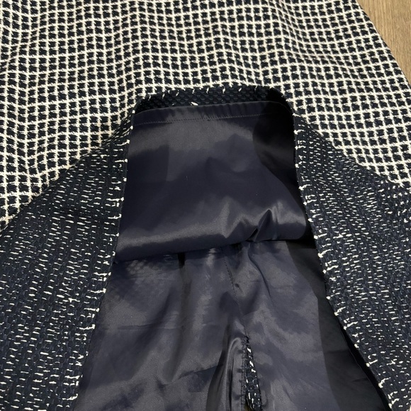 J Crew Sz 6 Navy & White Check Tweed Sleeveless Pencil Dress Knee Length Preppy - Picture 13 of 15